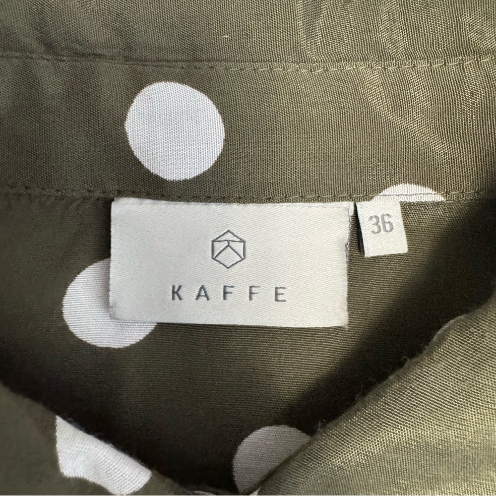 Kaffe Olive Polka Dot Blouse Size 36 Small -Medium - Picture 6 of 10